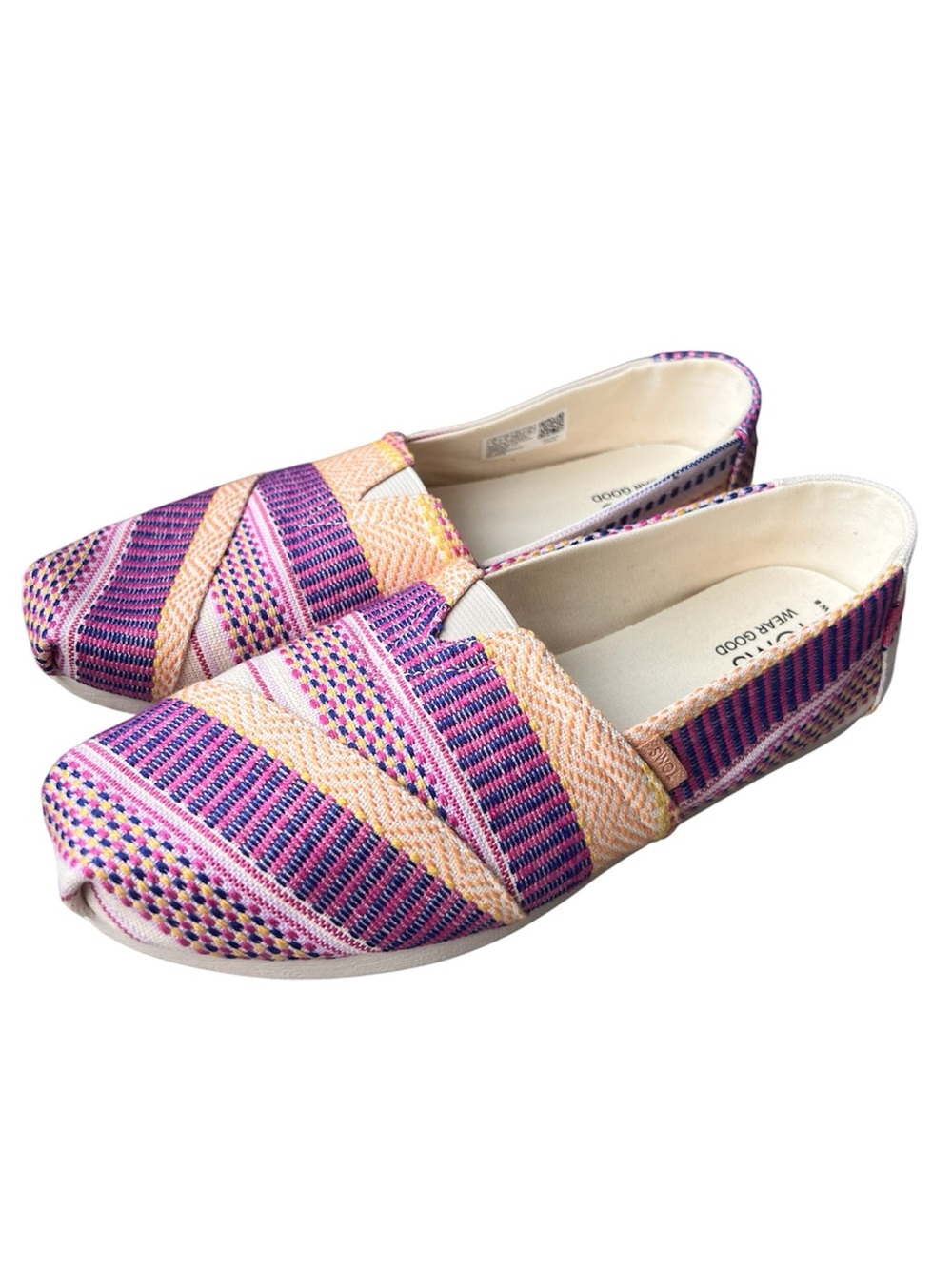 Toms Woven Slip-On Flats Cloudbound Fuchsia Sunset Size 8 M